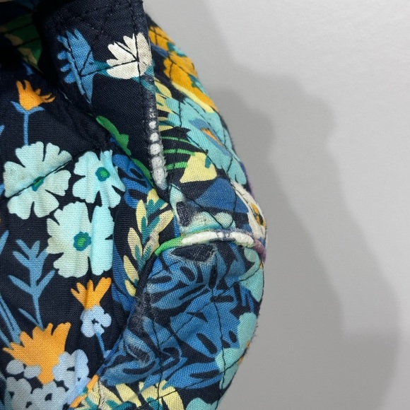 Vera Bradley Navy Quilted Floral Backpack with Blue, Purple & Yellow Accents - Picture 12 of 13
